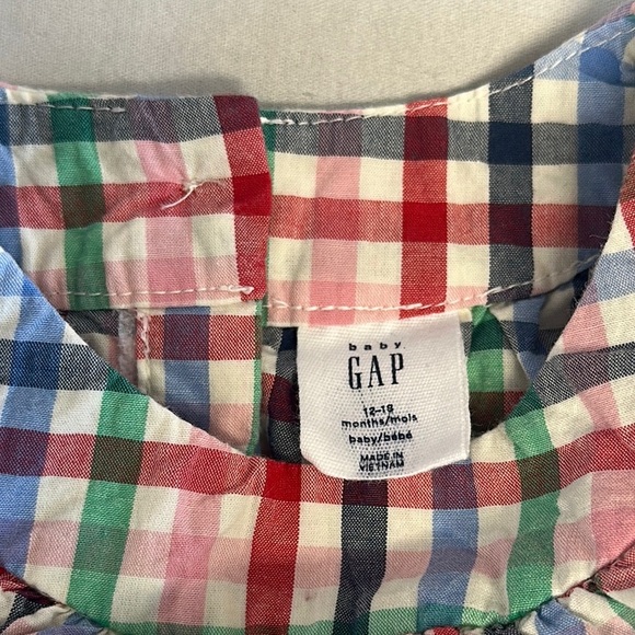 GAP LIKE NEW Multicolor Plaid Baby Romper - Picture 2 of 4